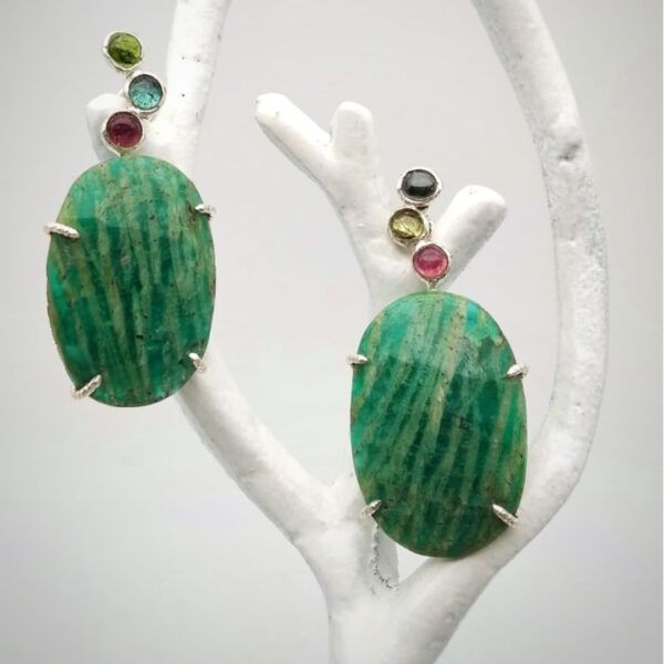Pendientes en plata con piedra